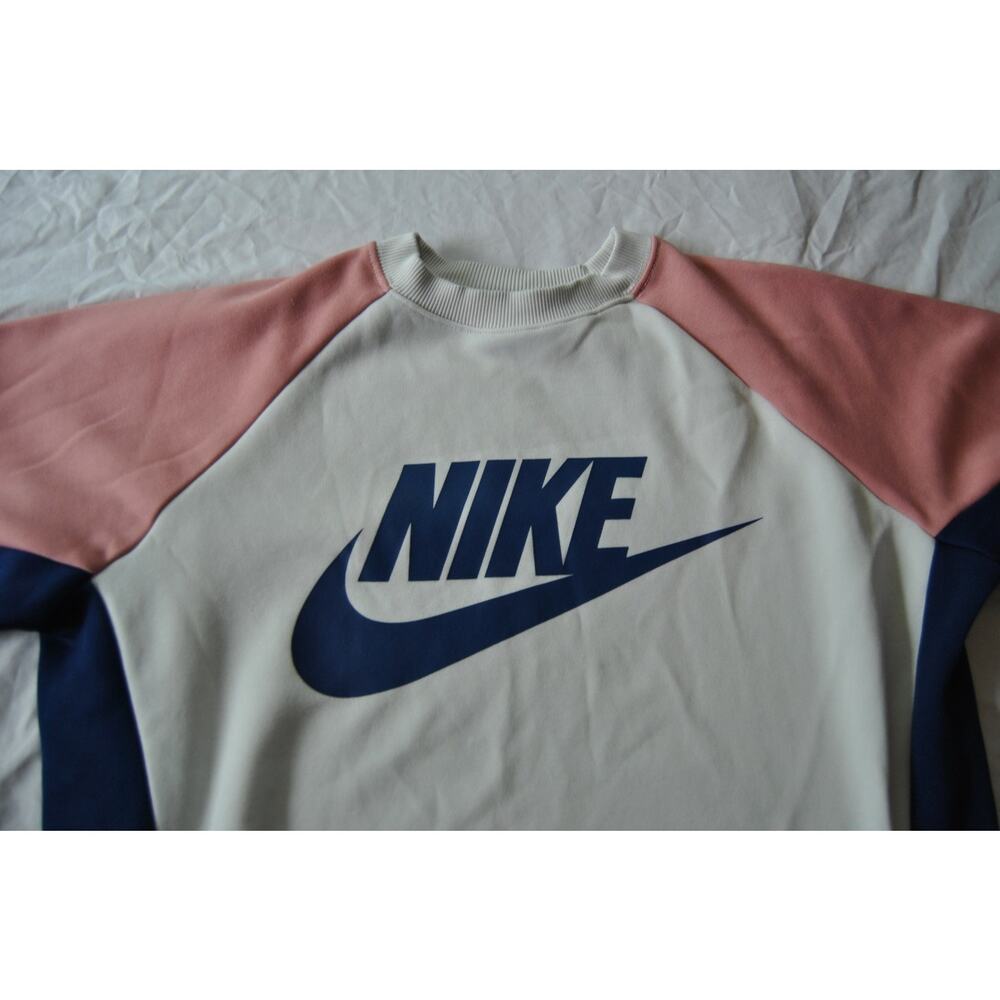 Nike Blue Pink White Crewneck Sweater Medium - Picture 2 of 9